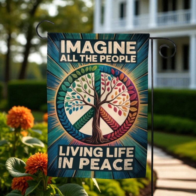 Peace Sign Hippie Flag, Decorative Yard Garden Flag