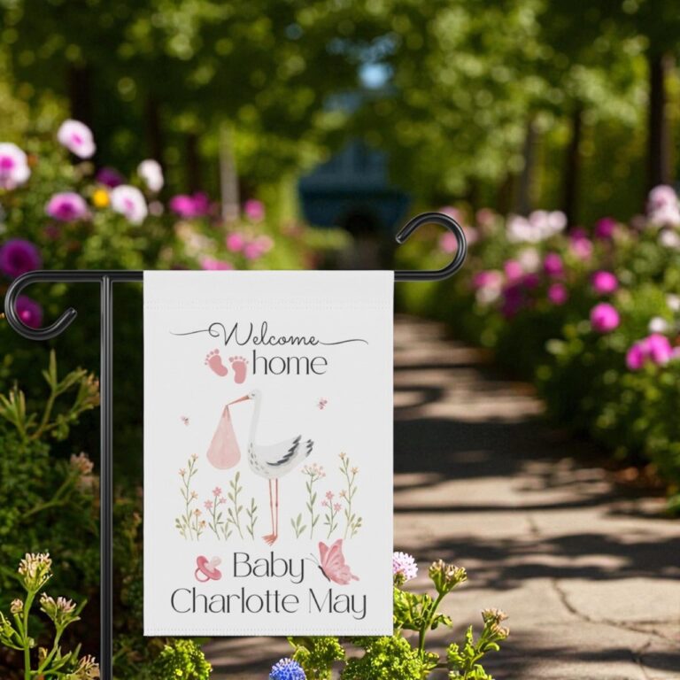 Personalized Birth Announcement Flag, Custom Baby Arrival Decor