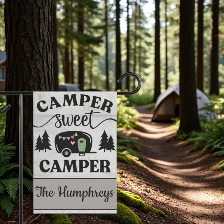 Personalized Camp Garden Flag, Custom Outdoor Camping Sign