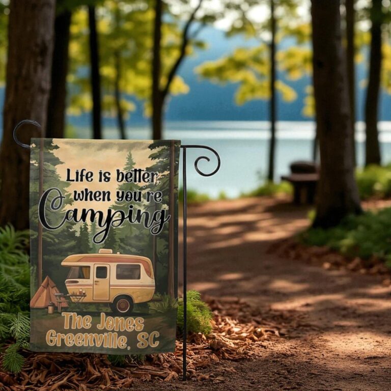 Personalized Camper Flag, Family Camping Decor