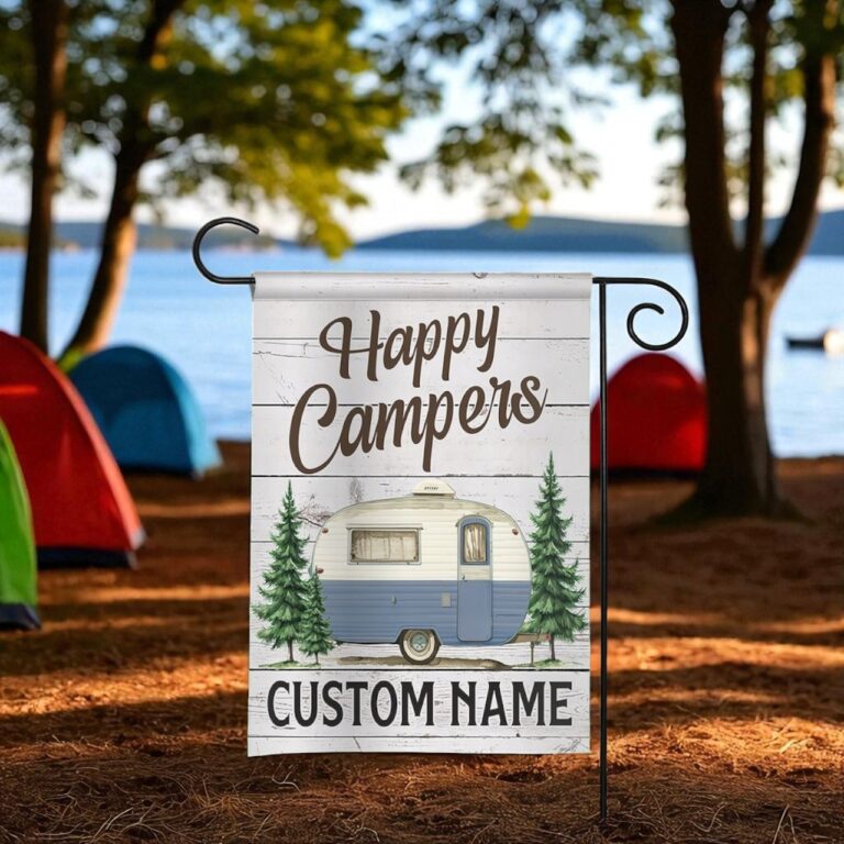 Personalized Camper Flag, Housewarming Gift for Couples