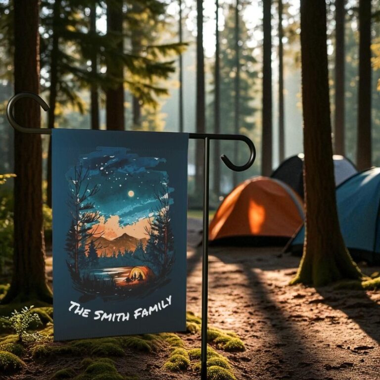 Personalized Camping Banner, Nature Lover Flag