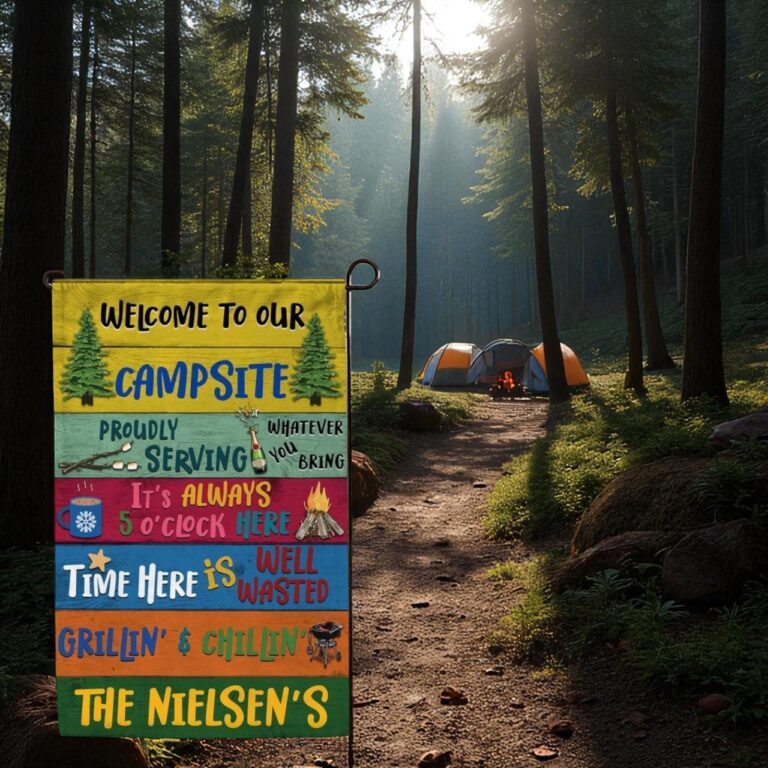 Personalized Camping Flag, Custom Camping Gift
