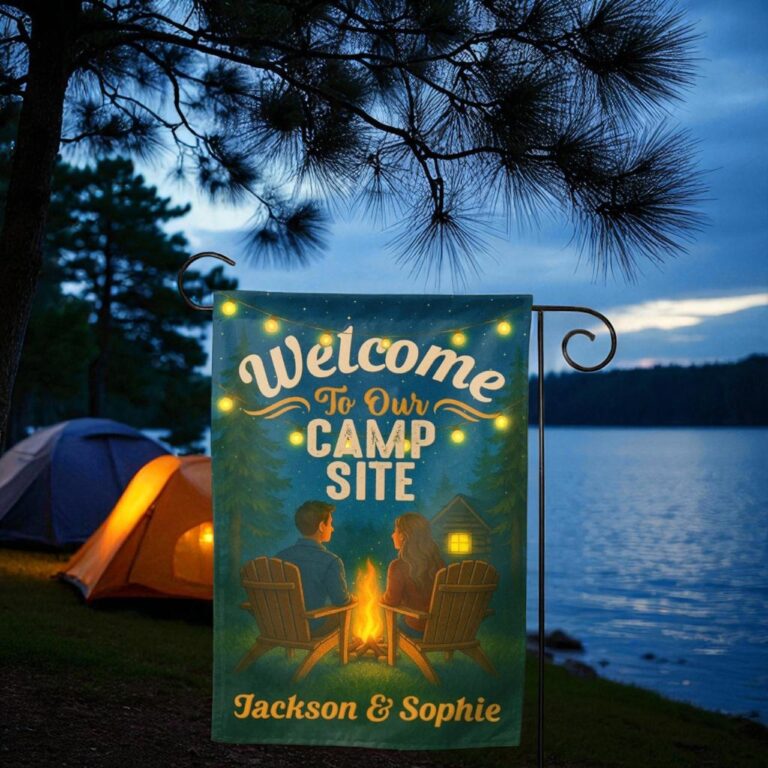 Personalized Camping Flag, Custom Campsite Sign