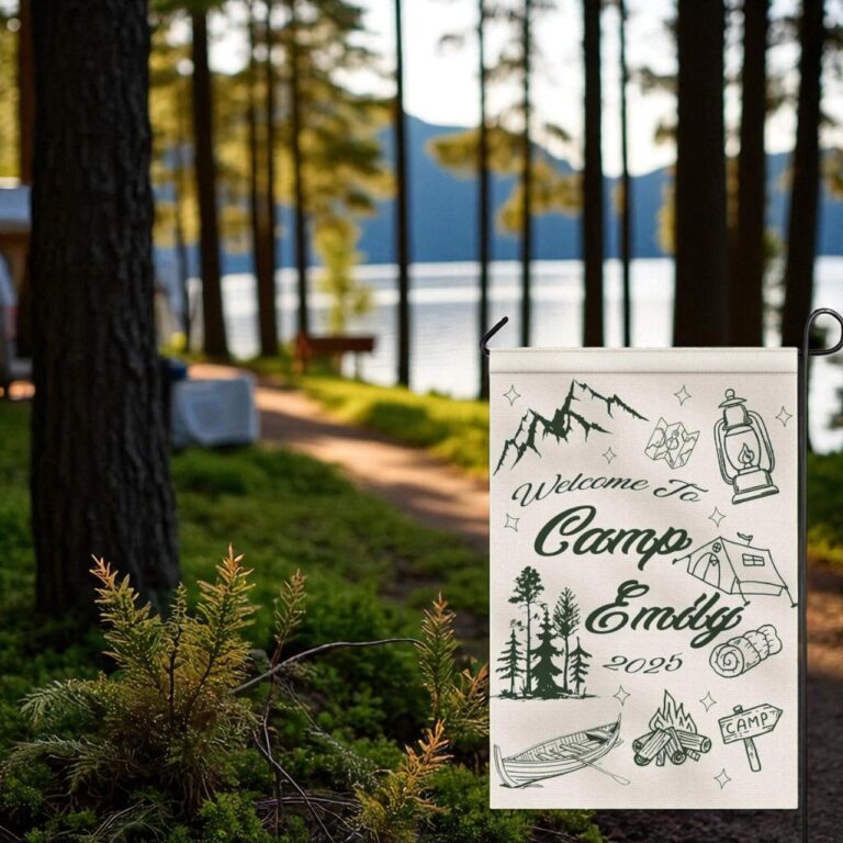 Personalized Camping Flag, Custom Double Sided Garden Flag