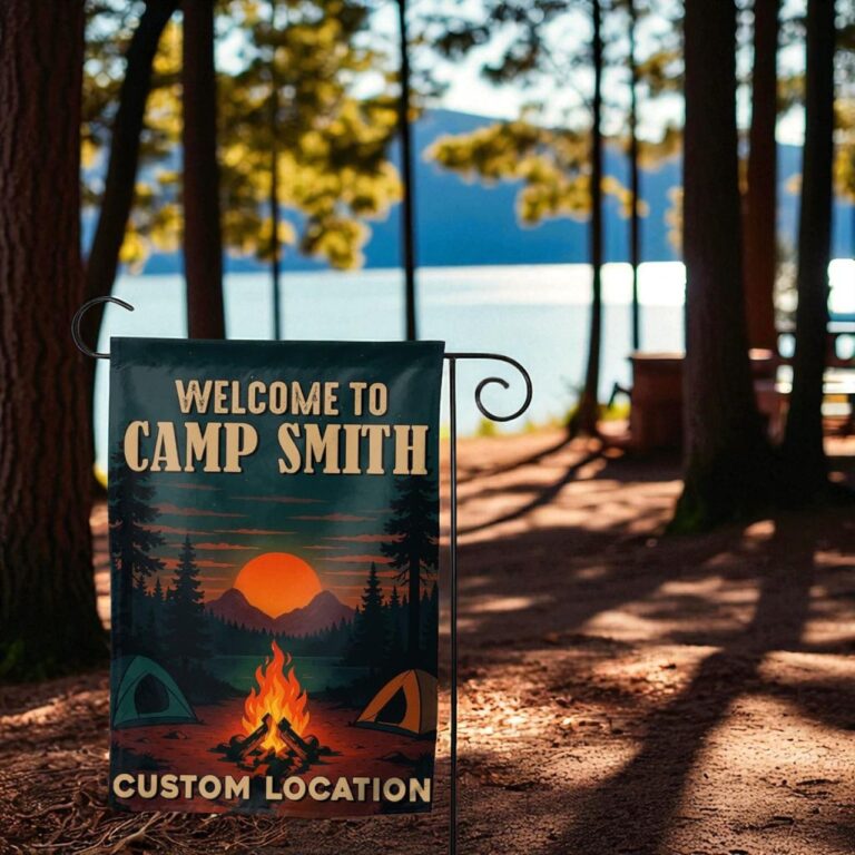 Personalized Camping Flag, Custom Family Garden Flag