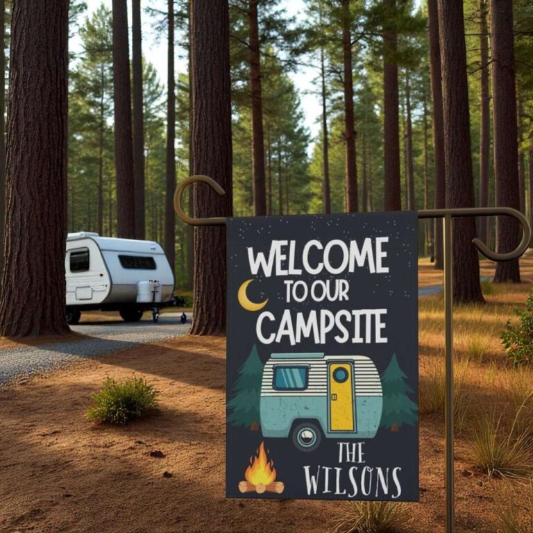 Personalized Camping Flag Custom Family Garden Flags Durable Outdoor