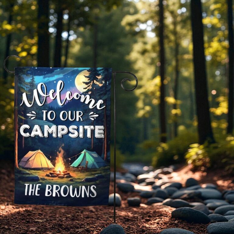 Personalized Campsite Flag, Custom RV Camping Gift