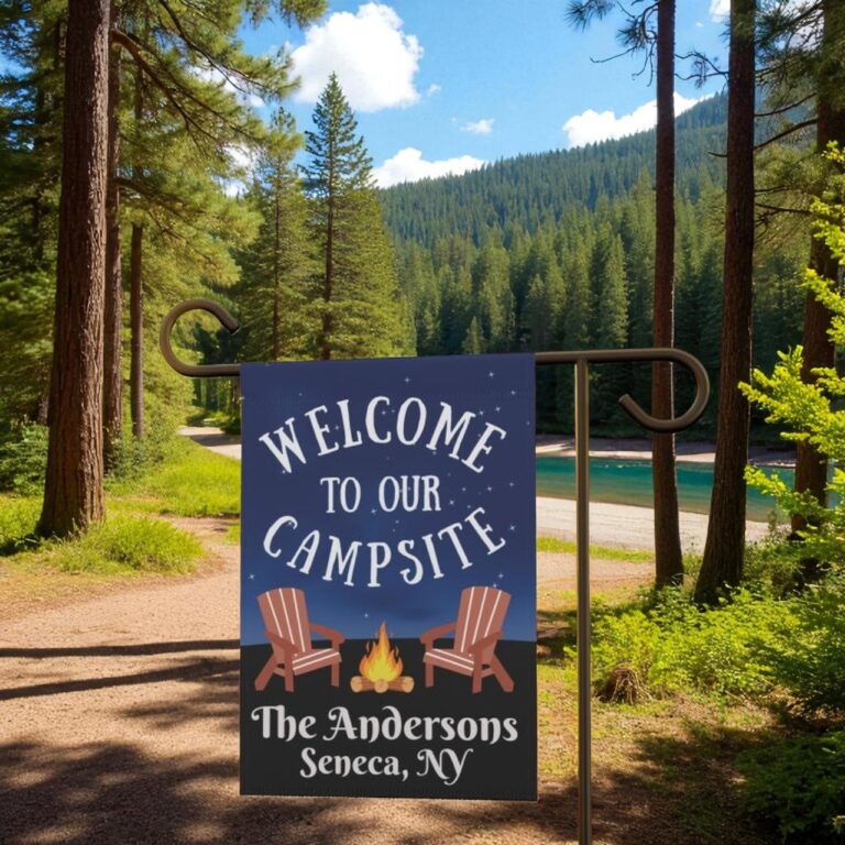 Personalized Campsite Flag, Custom RV Welcome Sign
