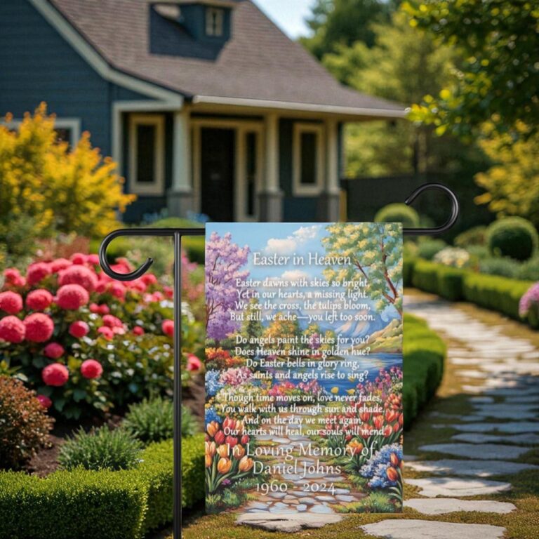 Personalized Easter Memorial Flag, Spring Remembrance Decor