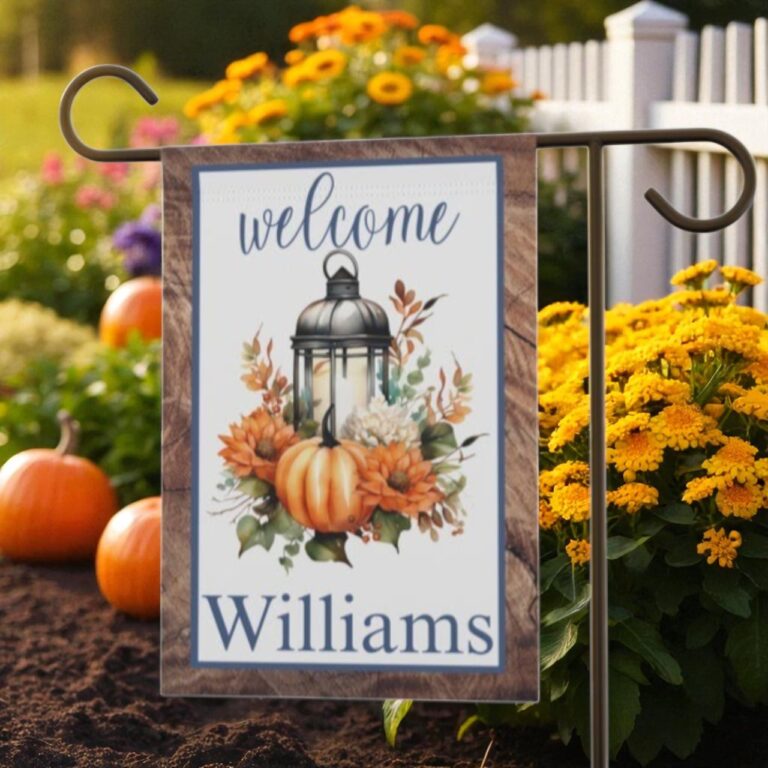 Personalized Fall Garden Flag, Autumn Yard Decoration