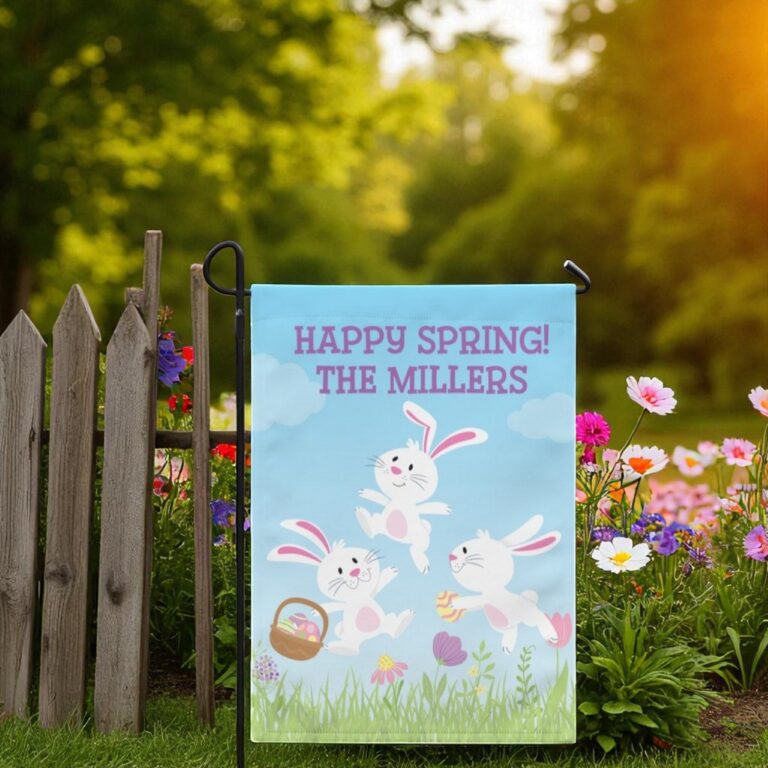 Personalized Garden Flag, Outdoor Easter Décor
