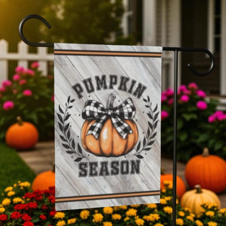 Pumpkin Season Garden Flag, Buffalo Plaid Fall Decor