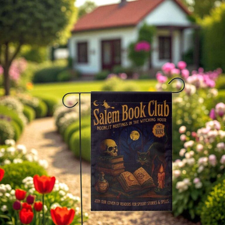 Salem Book Club Garden Flag Witchy Halloween Decor Outdoor