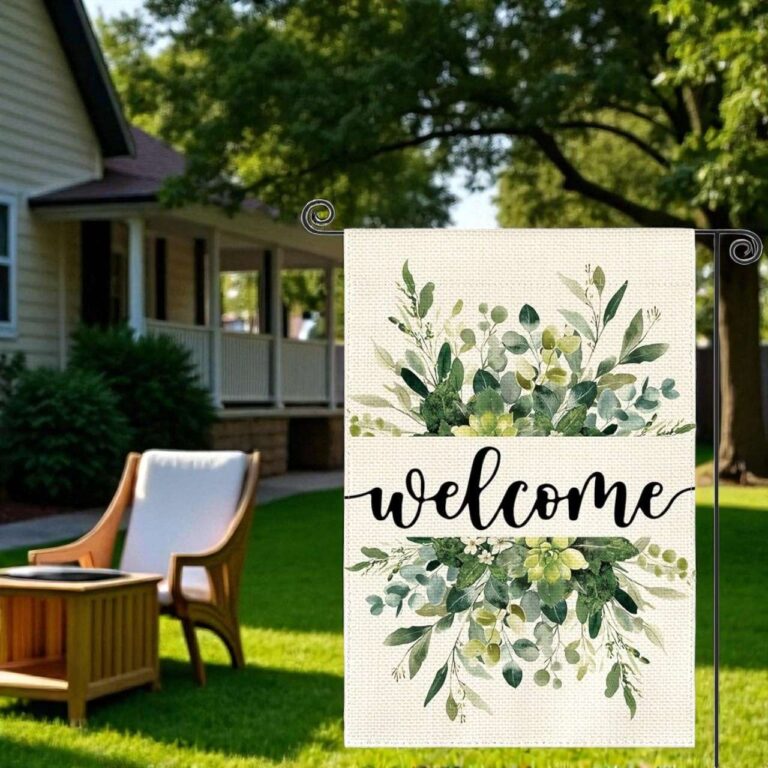 Spring Floral Welcome Garden Flag for Summer Yard Decor