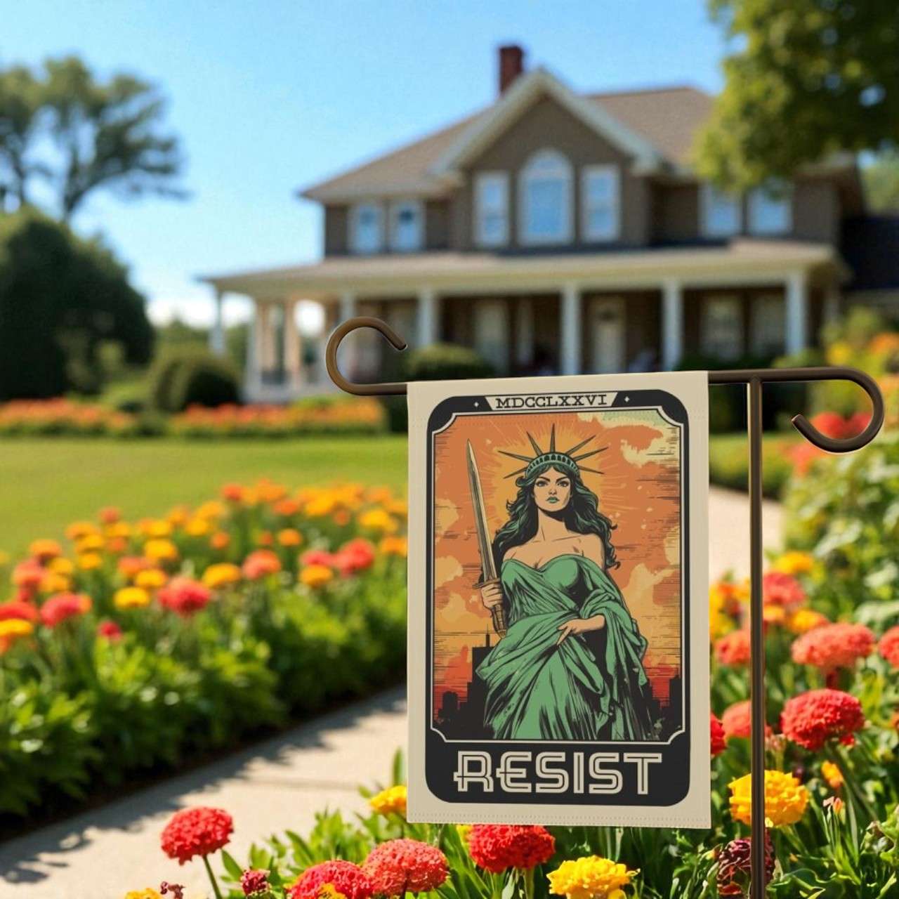 Statue of Liberty Garden Banner, Resistance Flag