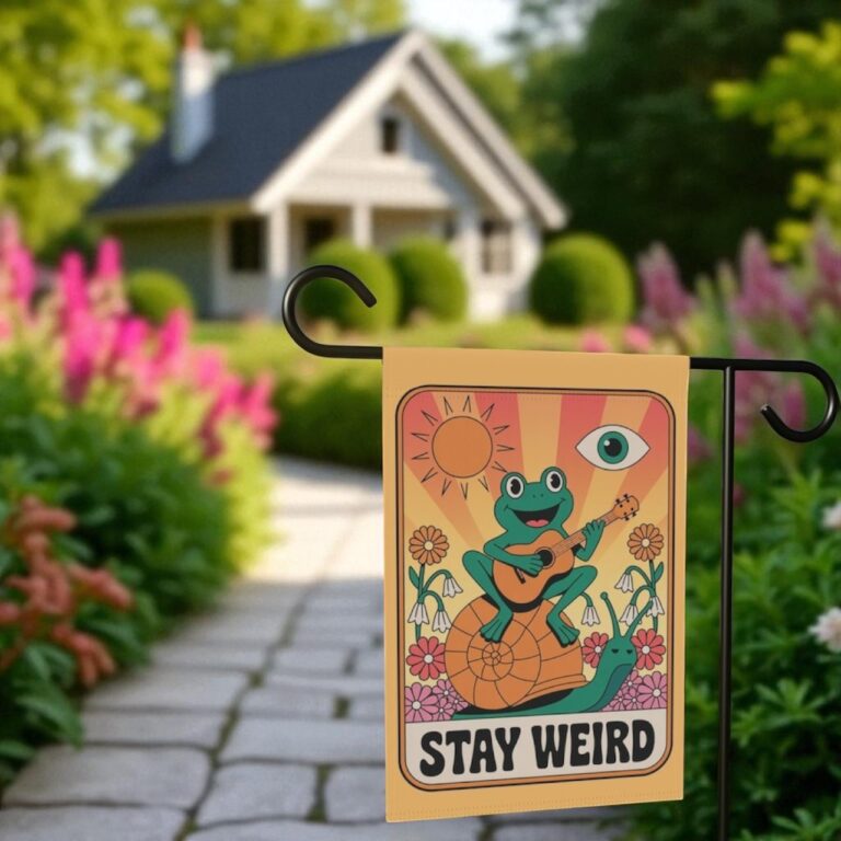 Stay Weird Garden Flag, Retro Outdoor Decor