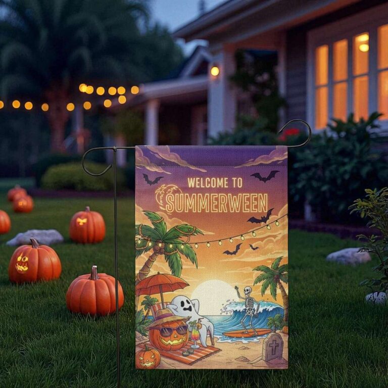 Summerween Garden Flag Halloween Beach Decor Durable & Fun