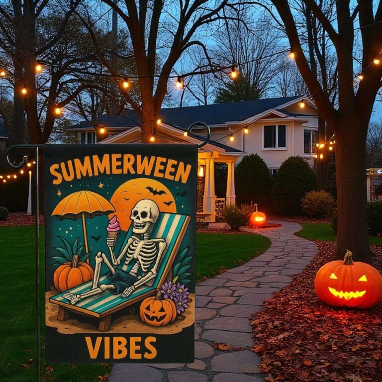 Summerween Garden Flag Funny Halloween Yard Decor Durable & Unique