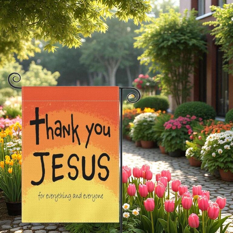 Thank You Jesus Garden Flag, Christian Outdoor Decoration