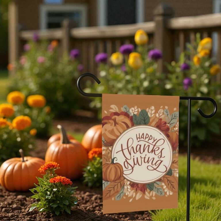 Thanksgiving Garden Flag, Outdoor Fall Porch Decor