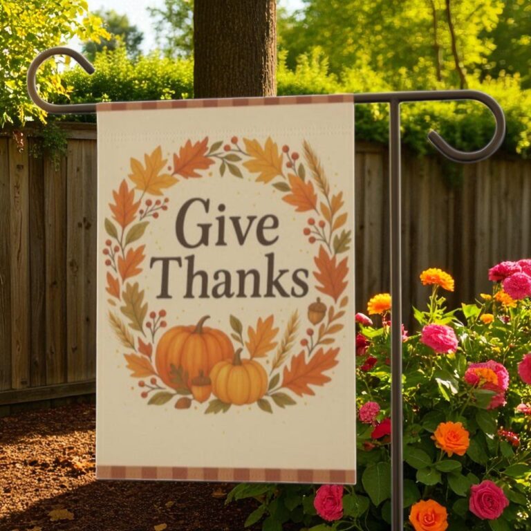 Thanksgiving Garden Flag, Autumn Yard Decor