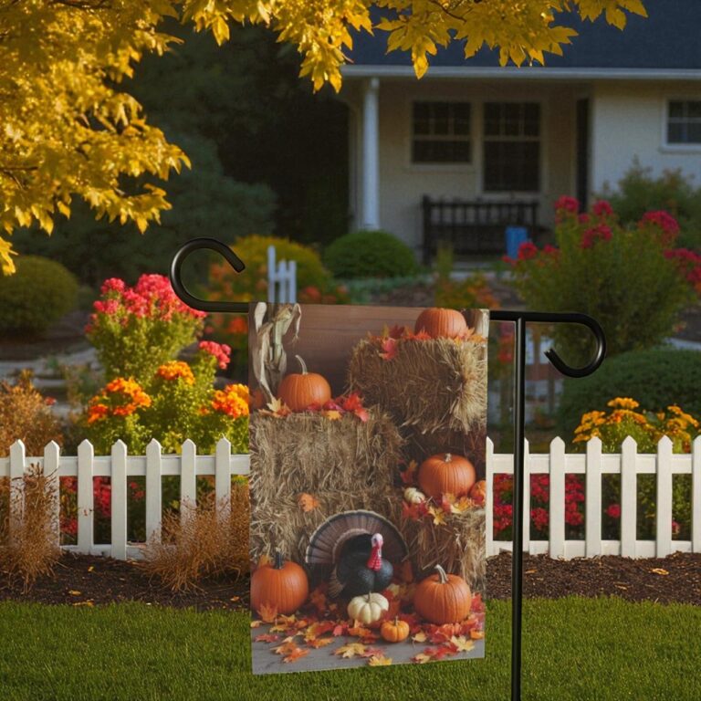 Thanksgiving Garden Flag, Fall Yard Decor