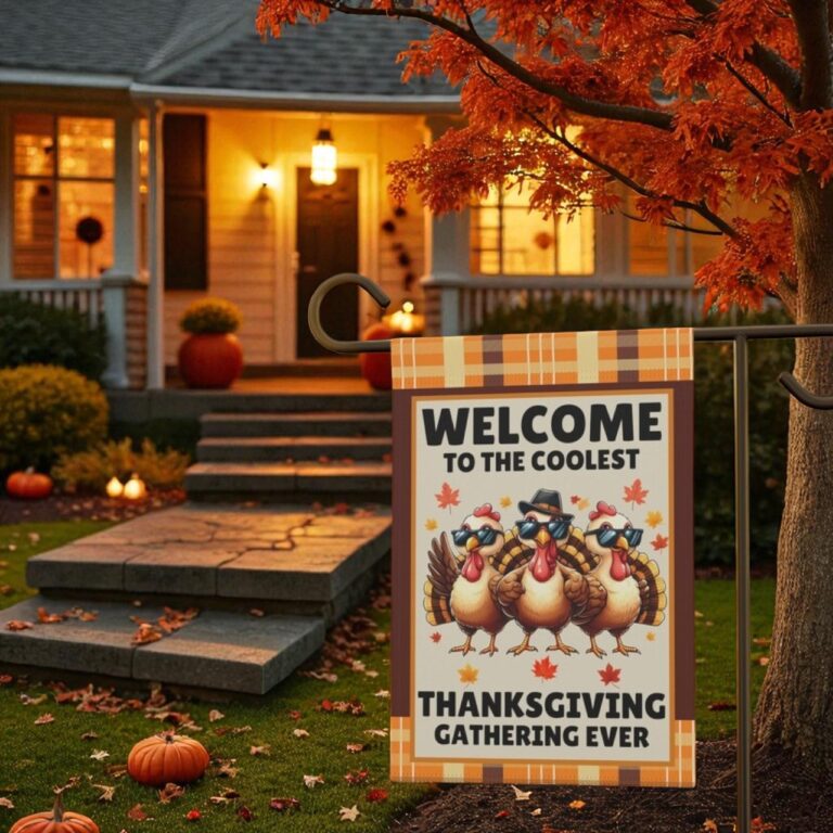 Thanksgiving Garden Flag, Fall Yard Decor