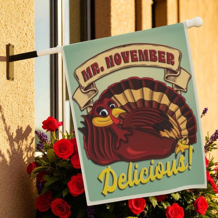 Thanksgiving Garden Flag, Retro Vintage Turkey Decor