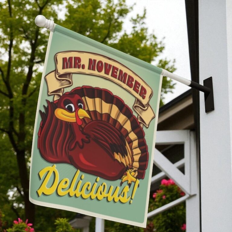 Thanksgiving Garden Flag, Retro Vintage Turkey Decor