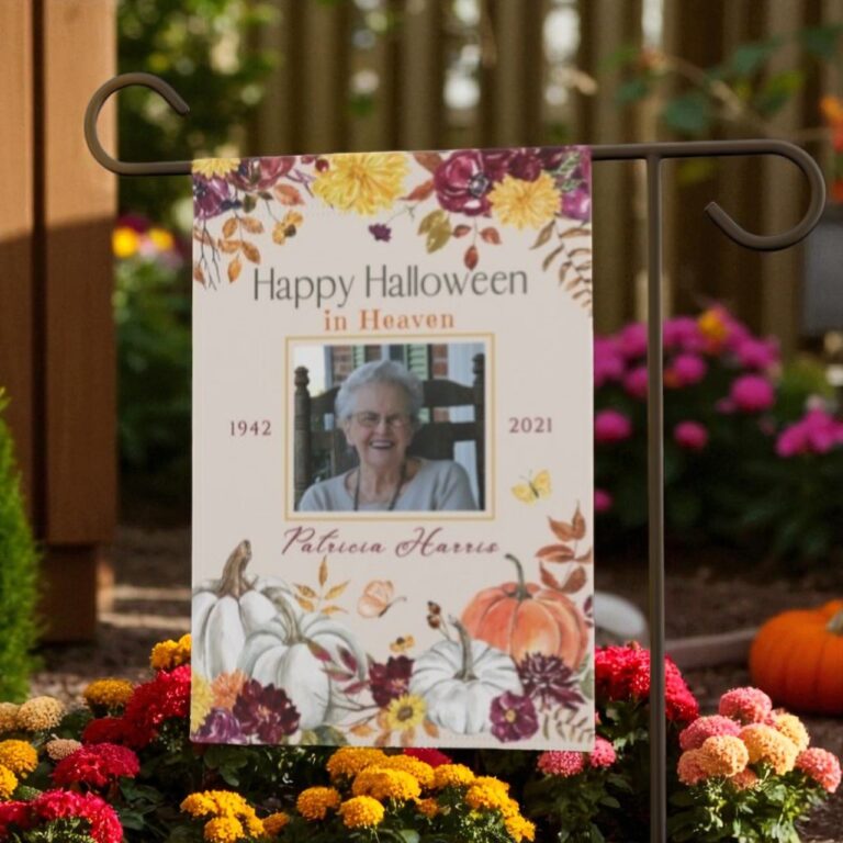 Thanksgiving Memorial Garden Flag, Halloween Cemetery Decoration