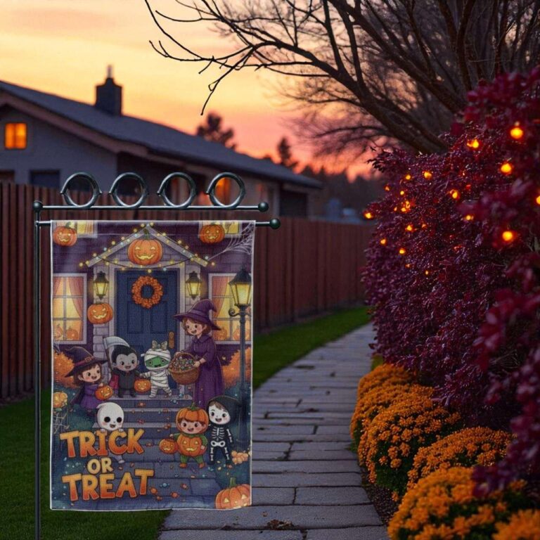 Trick or Treat Garden Flag Durable Halloween Outdoor Decor