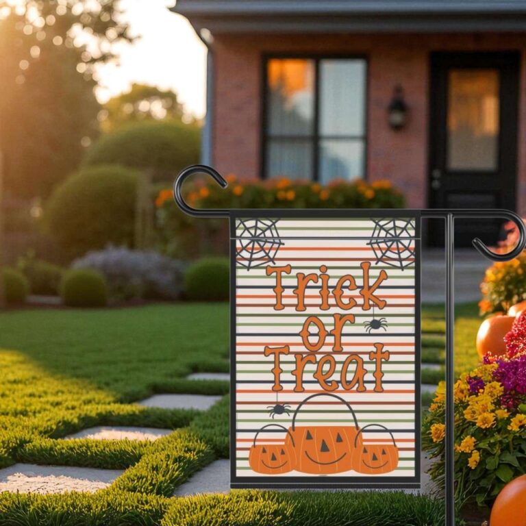 Trick or Treat Yard Decor Halloween Garden Flag for Outdoor Fun
