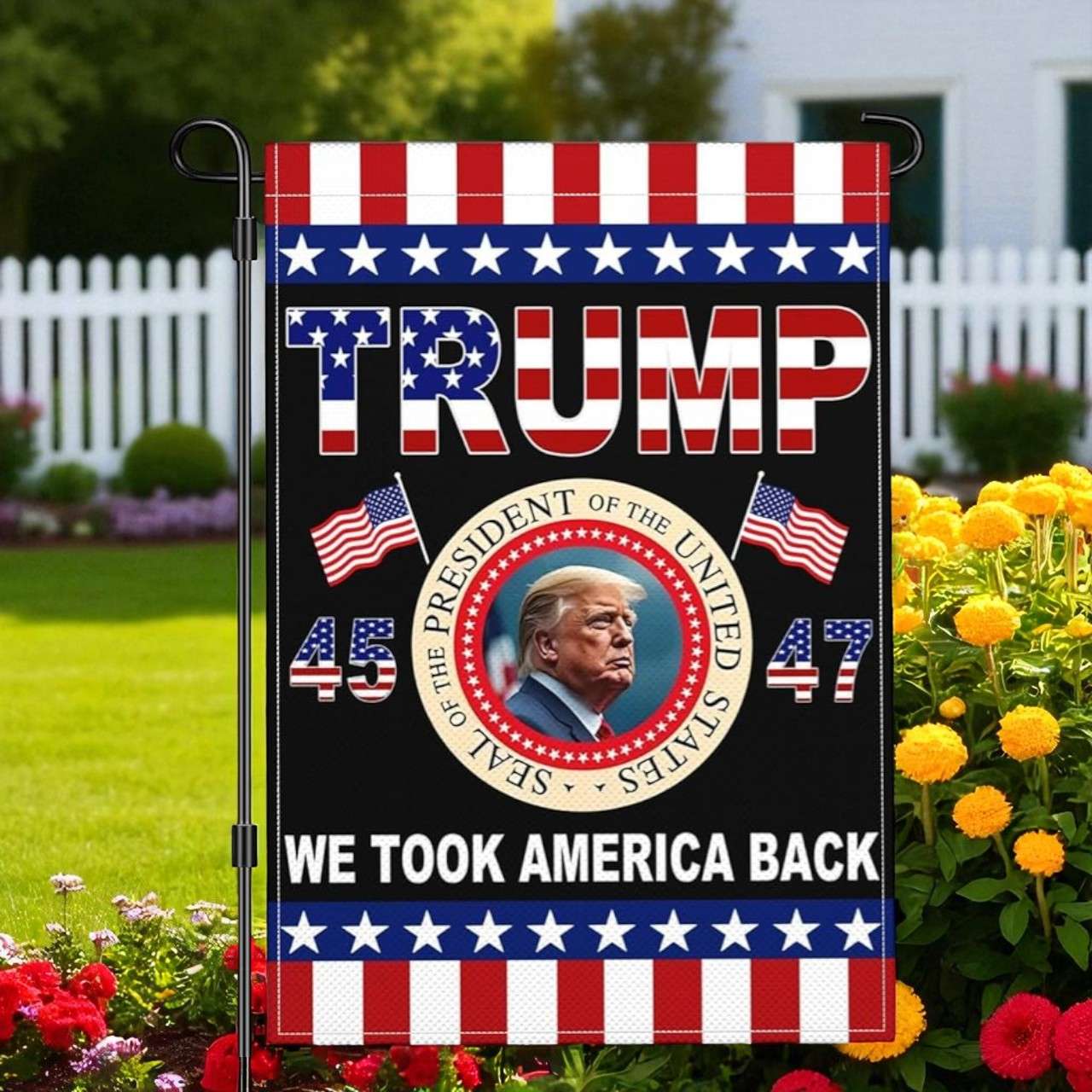 Trump 2025 Garden Flag, Patriotic American Outdoor Yard Decor