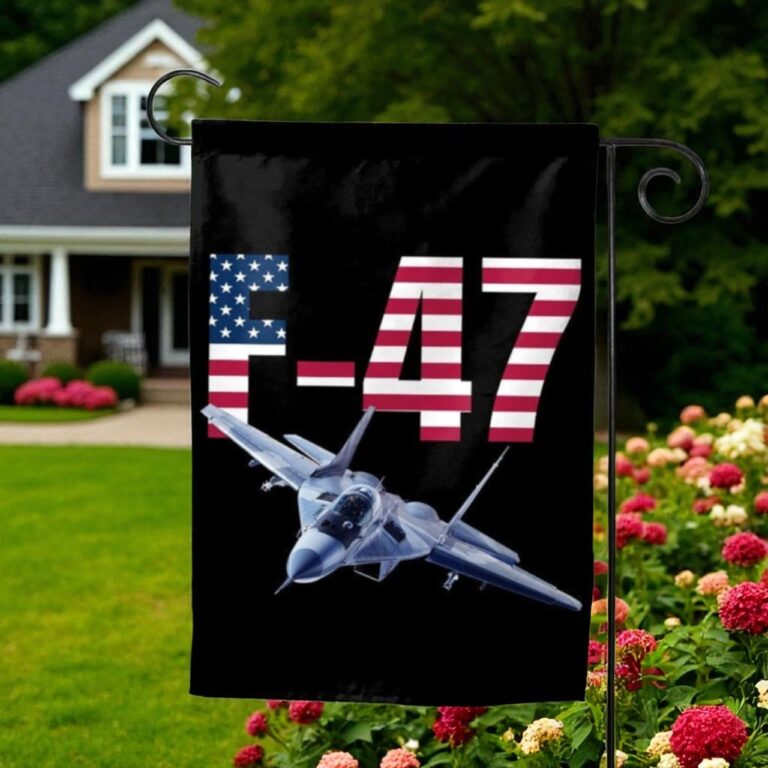 Trump F-47 Jet Flag, Patriotic MAGA Garden Flag