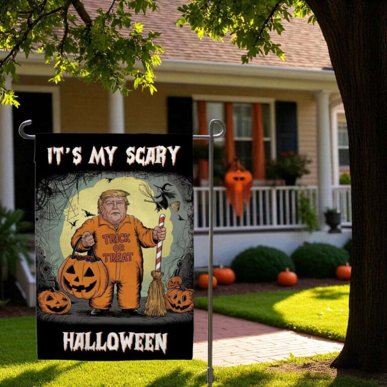 Trump Pumpkin Flag Funny Halloween Yard Decor for Political Humor