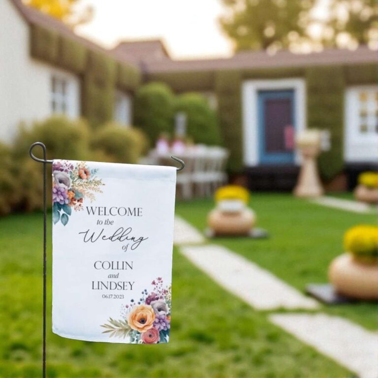 Wedding Welcome Flag - Custom Outdoor Wedding Sign Decor
