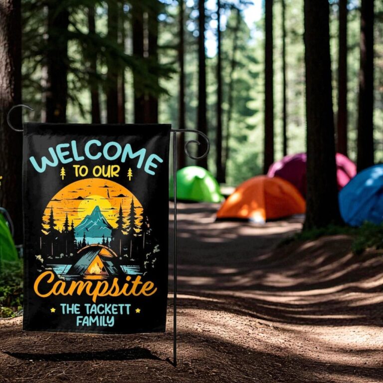 Welcome Campsite Flag, Camping Decor