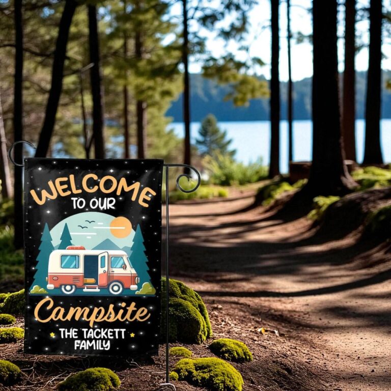 Welcome Campsite Flag, Camping Decor