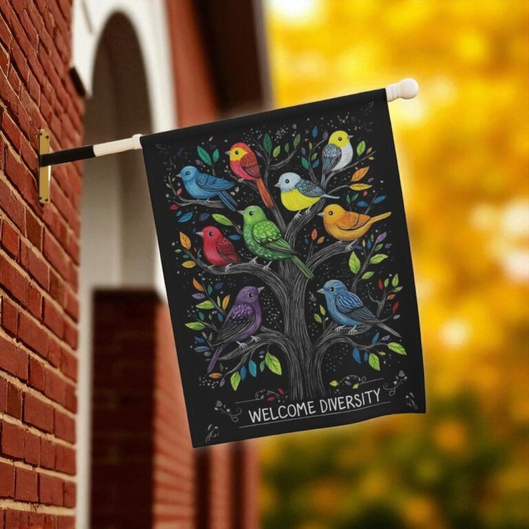 Welcome Diversity Flag, Outdoor Garden Banner