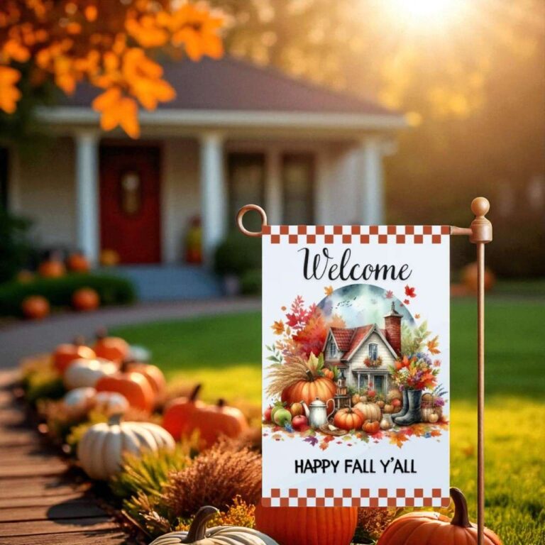 Welcome Happy Fall Y'all Garden Flag | Durable Thanksgiving Decor