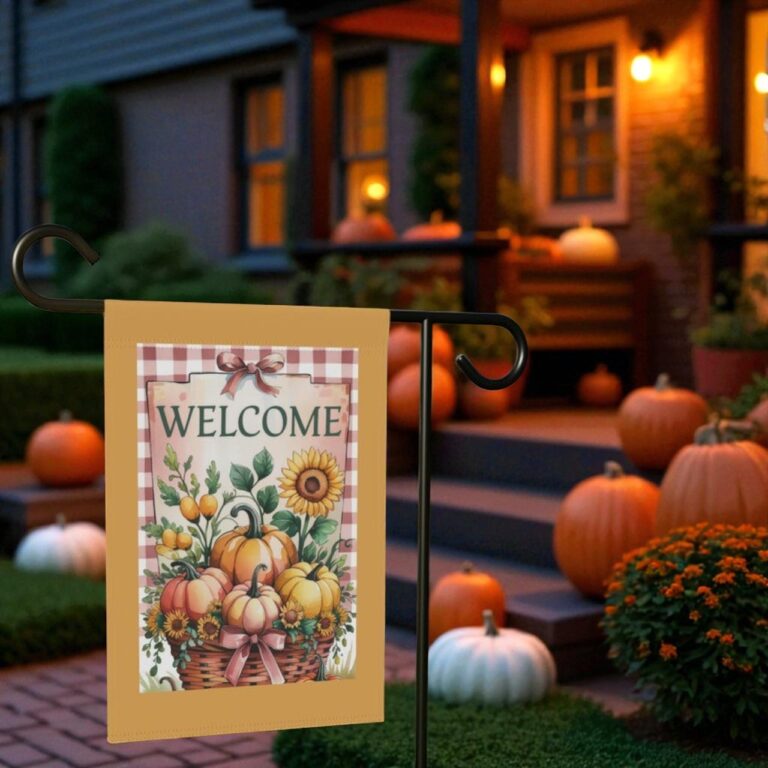Welcome Pumpkins Flag, Autumn Outdoor Decor