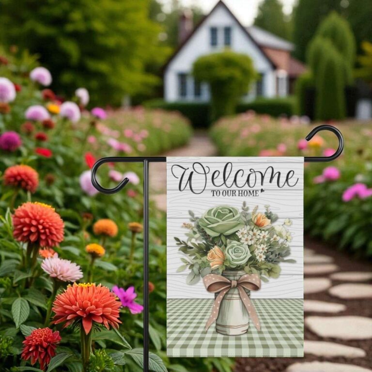 Welcome To Our Home Flag Farmhouse Porch Decor for Outdoors
