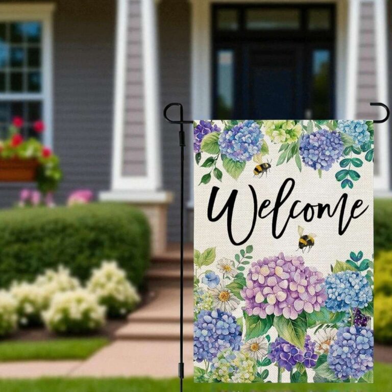 Welcome Yard Flag | Small Burlap Holiday Porch Decoration