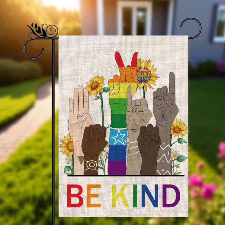 Be Kind Garden Flag | Rainbow LGBT Pride Decor