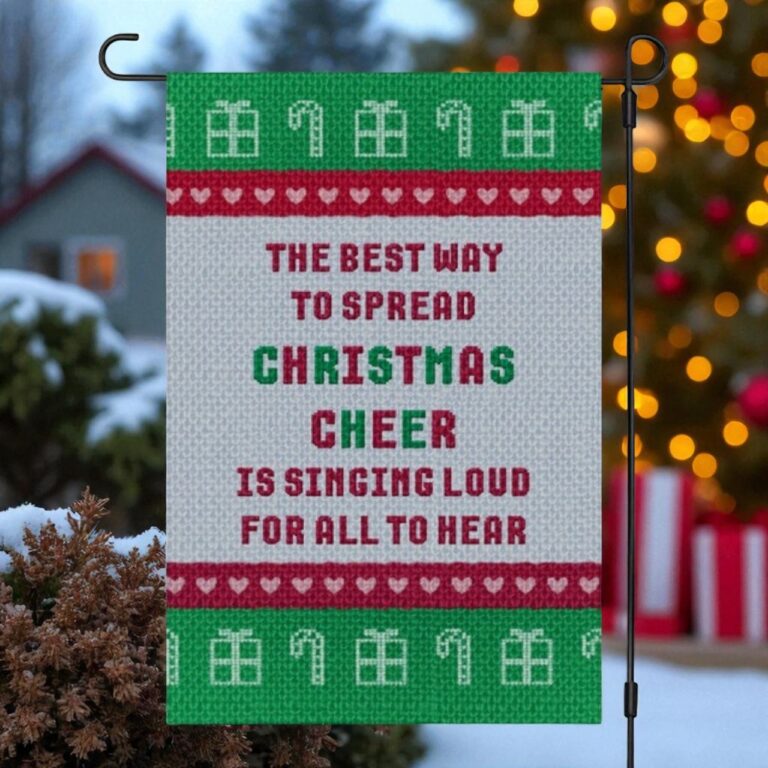 Christmas Cheer Garden Flag, Holiday Outdoor Decor