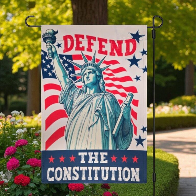 Defend the Constitution Garden Flag, Patriotic Statue of Liberty Decor