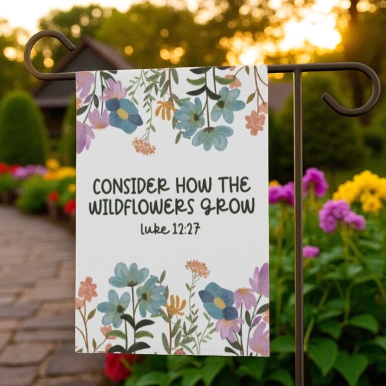 Hippie Garden Flag, Christian Bible Verse