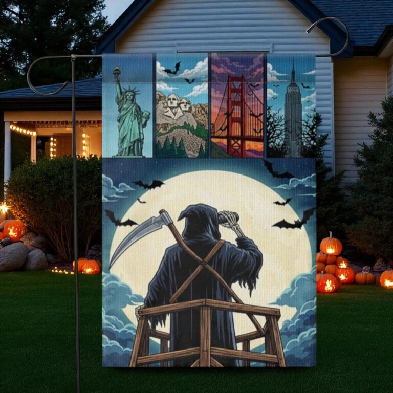 Grim Reaper Garden Flag, Halloween Yard Decor