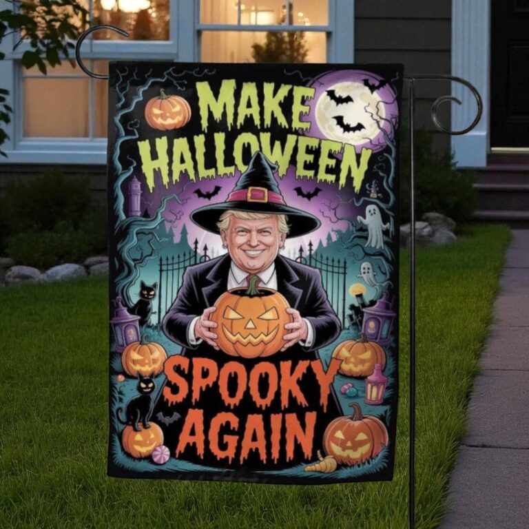 Halloween Trump Flag, Spooky Garden Decor
